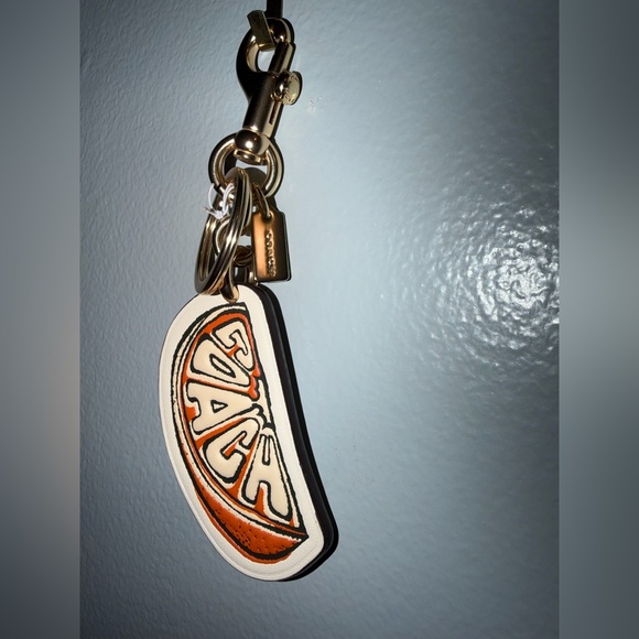 Coach Orange Leather Keychain - Picture 6 of 6